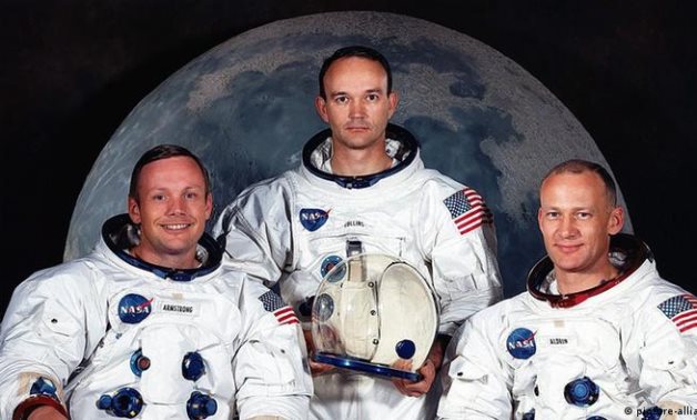 The Apollo 11 crew - US astronauts Neil Armstrong (left), Michael Collins (center), and Edwin 'Buzz' Aldrin (right) - Picture-Alliance/dp