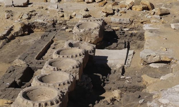 File: The joint Italian-Polish archaeological mission discover remains of a mud-brick building below King Niussere in Abu Ghorab Temple.