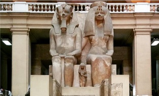 Statue of King Amenhotep III and his wife Queen Tiye - joyofmuseums.com