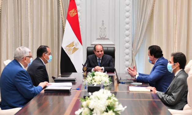 Meeting of President Abdel Fatah al-Sisi with senior health and higher education officials on August 4, 2022. Press Photo