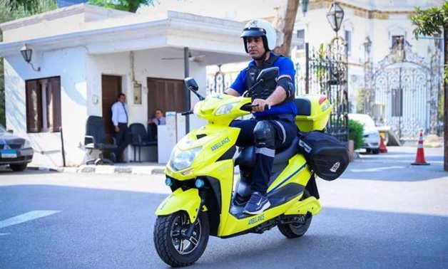 Electric scooter ambulance – Press Photo