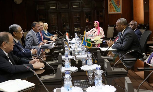Meeting of Egyptian electricity minister and Djibouti energy minister in Cairo, Egypt on August 29, 2022. Press Photo 
