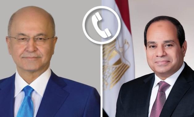 President Abdel Fattah El-Sisi today made a phone call to President of the Republic of Iraq Barham Salih- press photo