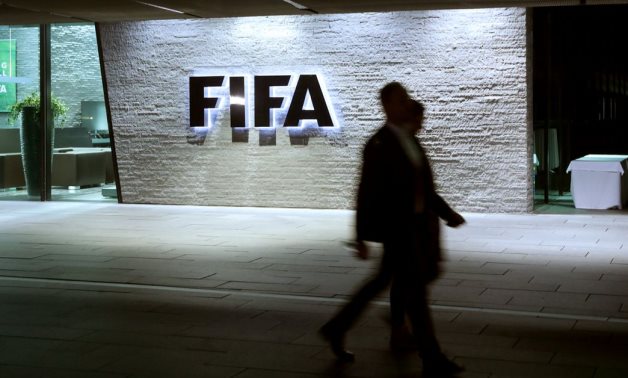 FIFA's logo is seen at its headquarters in Zurich, Switzerland September 30, 2020. REUTERS/Arnd Wiegmann/Files