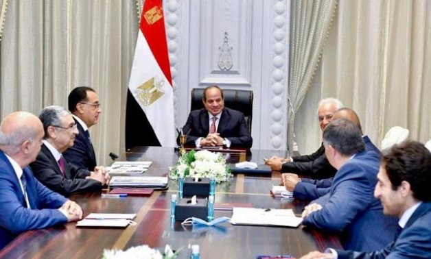 Meeting of President Abdel Fatah al-Sisi with chairman of Greece's Kopilosis electricity corporate in Cairo, Egypt on September 1, 2022. Press Photo 