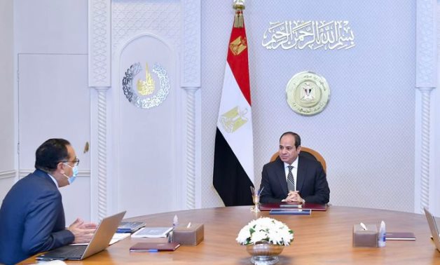 President Sisi meets with Prime Minister, Dr. Mostafa Madbouly, and Minister of Communications and Information Technology, Dr. Amr Talaat- press photo
