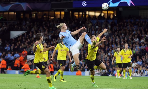 Manchester City's Erling Braut Haaland scores their second goal Action Images via Reuters/Carl Recine