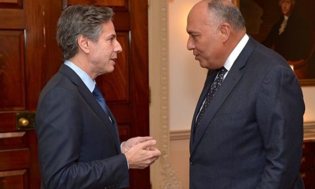 Egyptian Foreign Minister Sameh Shoukry and US Secretary of State Antony J. Blinken 