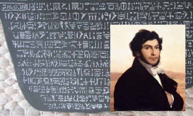 Champollion and the Rosetta Stone - social media