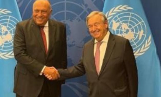 Foreign Minister Sameh Shoukry with UN Secretary-General António Guterres