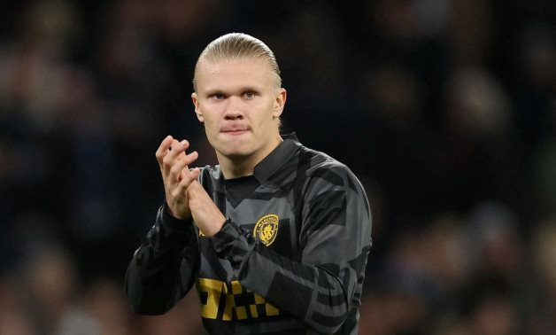 Manchester City's Erling Braut Haaland applauds fans after the match Action Images via Reuters/Andrew Boyers/File Photo