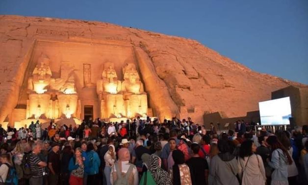 Tourist flocked to the Abu Simbel Temples to enjoy the Solar Alignment Phenomenon - Min. of Tourism & Antiquities 
