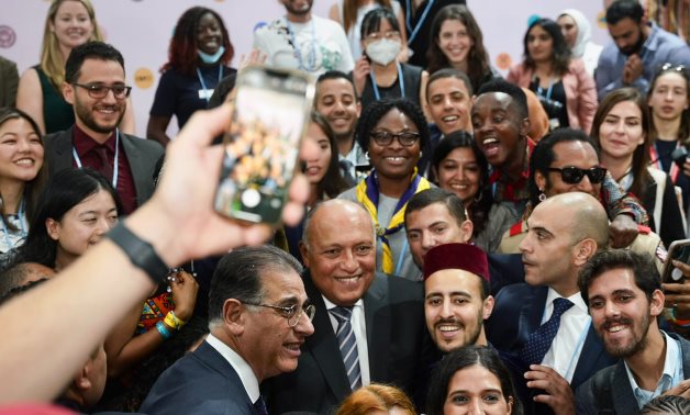 COP27 President Sameh Shoukry, while visiting the Youth pavilion at the Climate Change conference in Sharm El Sheikh- press photo