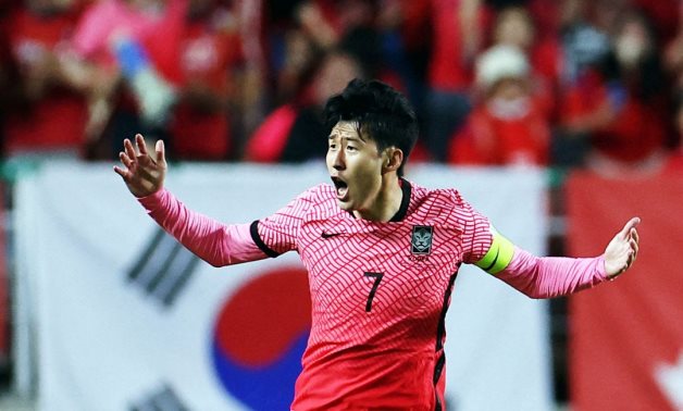 South Korea's Son Heung-Min celebrates scoring their first goal REUTERS/Kim Hong-Ji