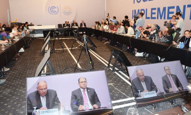 Egyptian President of the COP27 Sameh Shoukry held a roundtable with indigenous people delegation at the COP27 -press photo