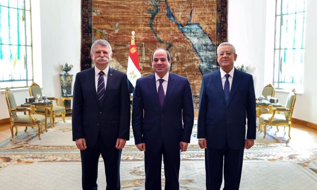 Meeting of President Abdel Fatah al-Sisi and Speaker of the Hungarian National Assembly Laszlo Kover in Cairo, Egypt on November 20, 2022. Press Photo
