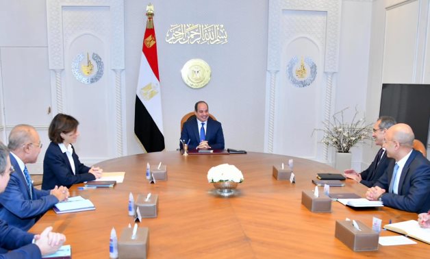 President Abdel-Fattah El-Sisi met with Chief Executive Officer of Orange Group Christel Heydemann on Monday- press photo