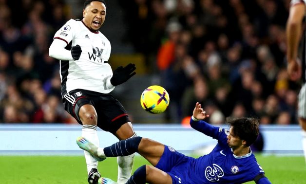 Chelsea's Joao Felix fouls Fulham's Kenny Tete REUTERS/David Klein 