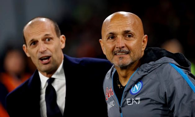 Juventus coach Massimiliano Allegri and Napoli coach Luciano Spalletti REUTERS/Ciro De Luca