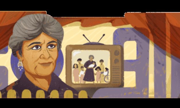 File: Google Doodle celebrates the birthday or Karima Mokhtar.