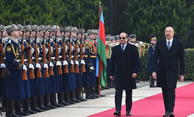 Egyptian President Abdel Fattah El-Sisi and his Azerbaijani counterpart, Ilham Aliyev, hold expanded talks in Baku, Azerbaijan - Egyptian Presidency