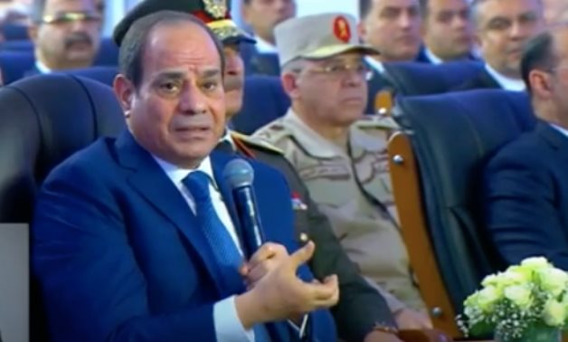 President Sisi during his inspection tour in Sinai on Sunday morning- a screenshot of a video