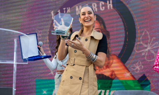 File: Amina Khalil after receiving her accolade from the Power of Her Forum.