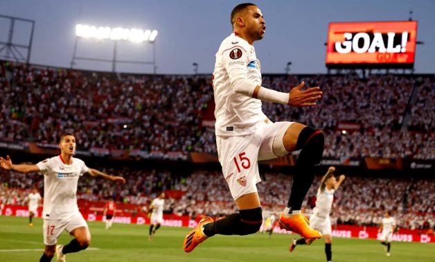 Sevilla's Youssef En-Nesyri celebrates scoring their first goal REUTERS/Marcelo Del Pozo 