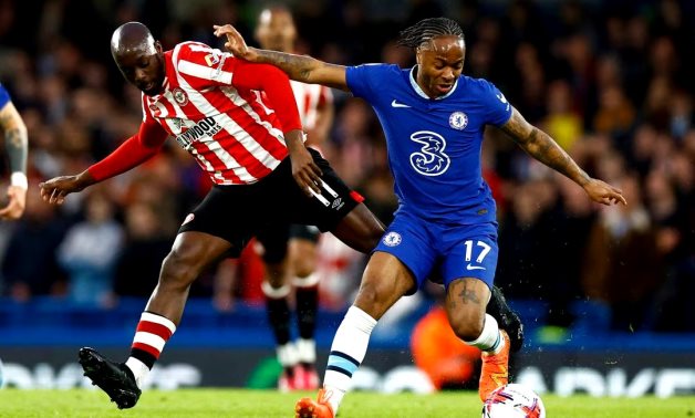 Chelsea's Raheem Sterling in action with Brentford's Yoane Wissa Action Images via Reuters/Peter Cziborra