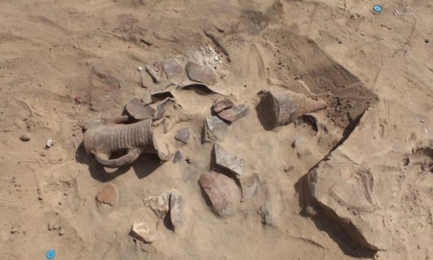 File: Egyptian-Italian mission uncover a large number of pots, amphorae at the Tell Al-Maskhouta site in Ismailia m.