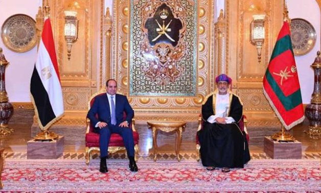 Egypt s President Abdel-Fattah El-Sisi and Sultan Haitham bin Tarik in Muscat, Oman on Monday. Photo : Egyptian Presidency