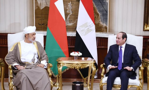 President Abdel Fattah El-Sisi received Omani Sultan Haitham bin Tariq Al Said at Al Ittahadyia Palace on May 21, 2023- press photo
