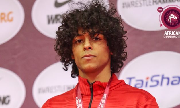 FILE - Egyptian wrestler Ahmed Baghdoda