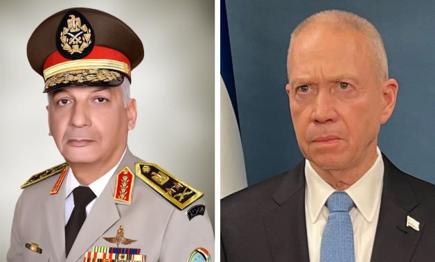 Compiled photo of Egyptian Defense Minister Mohamed Zaki (L) and Israeli Defense Minister Yoav Gallant