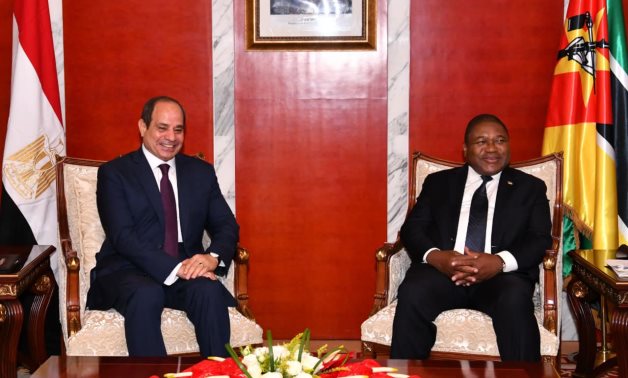 Mozambican President  Filipe Nyusi welcomed the historic visit by President El-Sisi- press photo