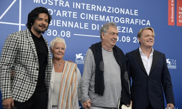 Actor Ali Fazal, actress Judi Dench, director Stephen Frears and actor Eddie Izzard attend the photocall of the movie "Victoria and Abdul" at the Venice Film Festival-AFP / Tiziana FABI