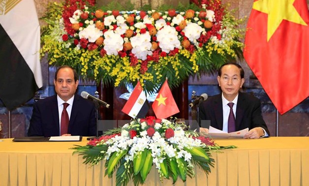 President Abdel Fattah el-Sisi and Vietnamese President Tran Dai Quang (R) – Press photo