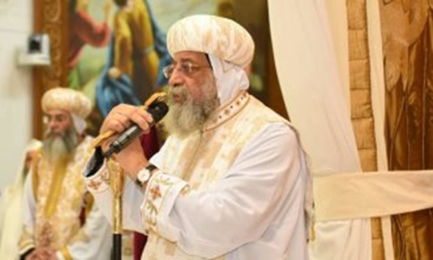Pope Tawadros II gives a sermon at  the Orthodox Coptic church, Melbourne 