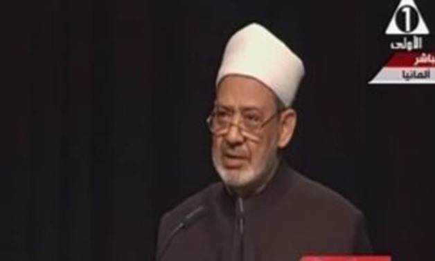 Grand Imam Ahmed Al Tayyeb delivers his speech for peace in Germany
