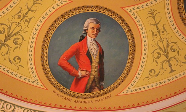 Mozart on the Ceiling of the Apollon Theater via Wikimedia