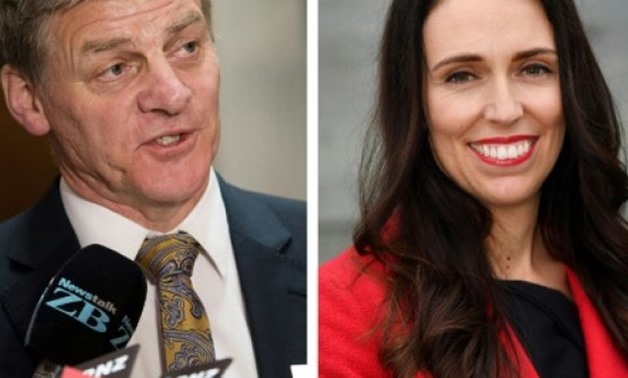 © AFP/File | New Zealand's National Party prime minister Bill English (L) and opposition Labour Party leader Jacinda Ardern