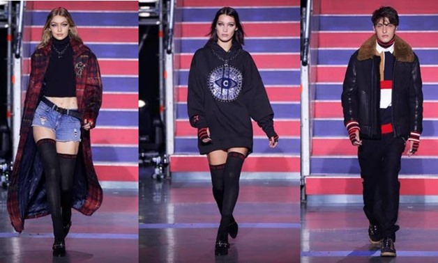 Gigi, Bella, and Anwar Hadid opened the show - Courtesy of Tommy Hilfiger