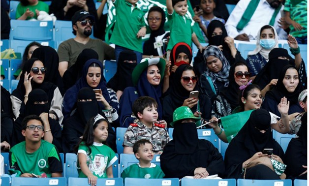 Saudi Arabia women attend a rally to celebrate the 87th annual National Day of Saudi Arabia in Riyadh, Saudi Arabia - REUTERS/Faisal Al Nasser