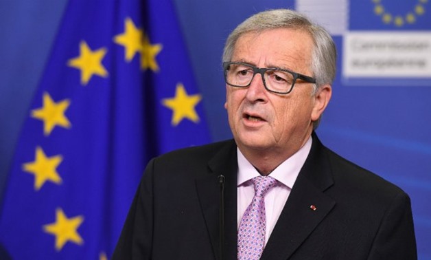 European Commission President Jean-Claude Juncker speaks during a press conference after a meeting with France's Prime Minister Bernard Cazeneuve (Unseen) at the European Commission in Brussels 