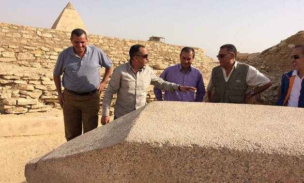 Caption: The unearthed Obelisk [Photo: Ministry of Antiquities official Facebook page]