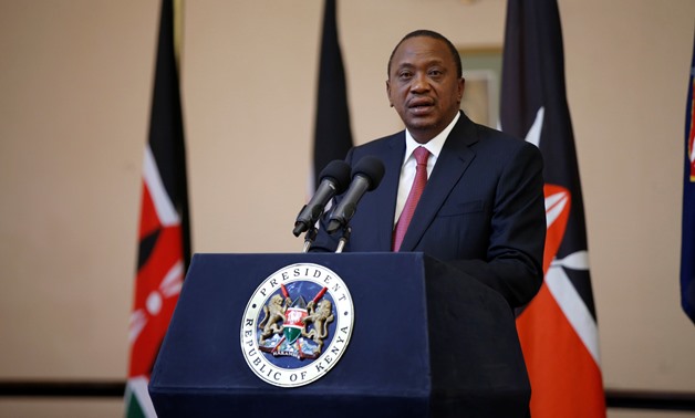 Kenya's President Uhuru Kenyatta delivers a statement to members of the media at the State House in Nairobi, Kenya September 21, 2017. REUTERS/Baz Ratner