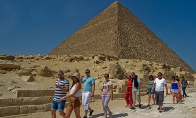 Tourists at Giza Pyramids - file 