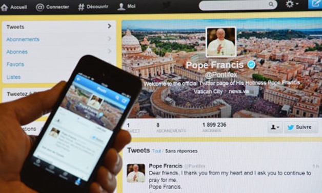 Pope Francis made his first tweet in March 2013. Photo: Gabriel Bouys/AFP