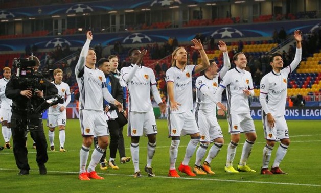 Basel players salute their fans after the match REUTERS/Maxim Shemetov