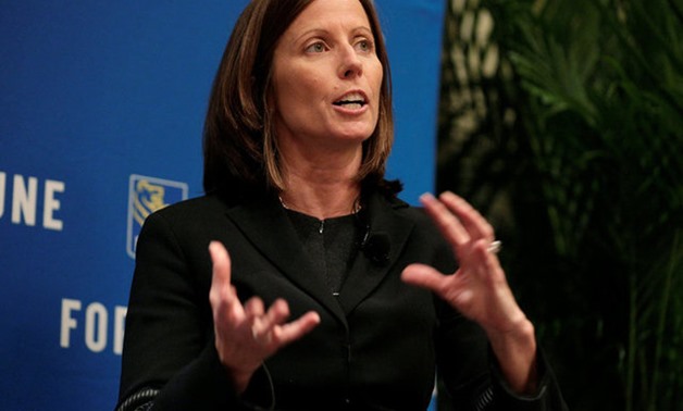 Adena Friedman, president and CEO of Nasdaq, speaks at the 2017 Fortune magazine’s “Most Powerful Women” summit in Washington -- REUTERS